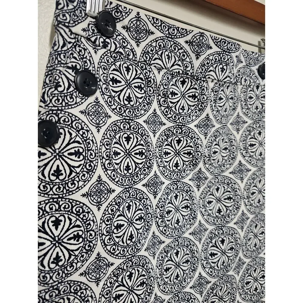 Stoosh Womens Mini Skirt Medium Black and White Geometric Pattern Y2K 90s